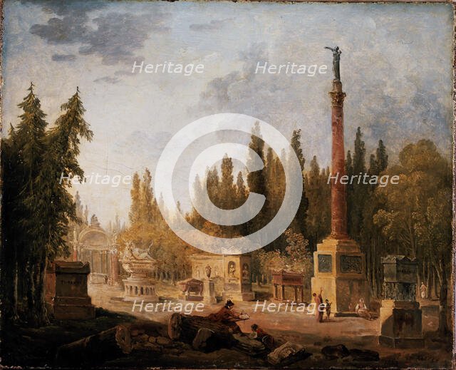 Le Jardin du Musée des monuments français, ancien couvent des Petits-Augustins, 1803. Creator: Hubert Robert.