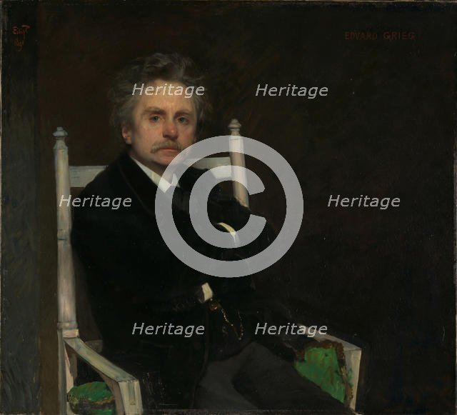 Portrait of Edvard Grieg (1843-1907), 1891. Creator: Peterssen, Eilif (1852-1928).