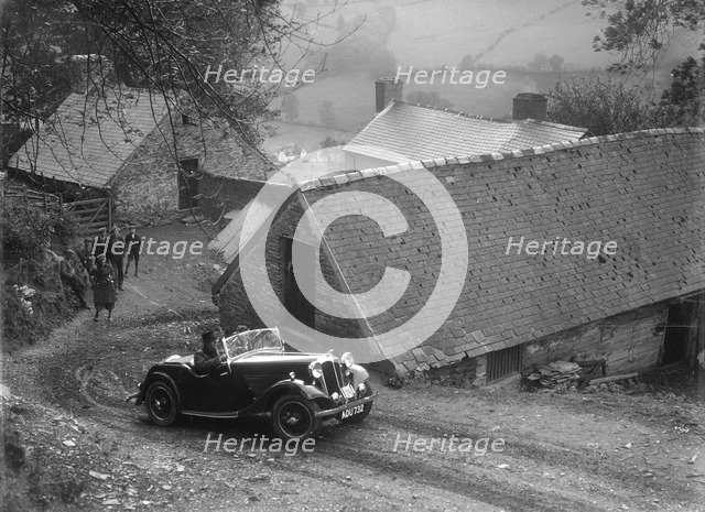 1934 Standard Avon tourer taking part in a Standard Car Owners Club trial. Artist: Bill Brunell.