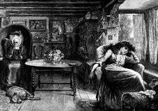 She sat leaning back in a low chair, her face turned towards the window, 1890. Creator: R. Taylor.