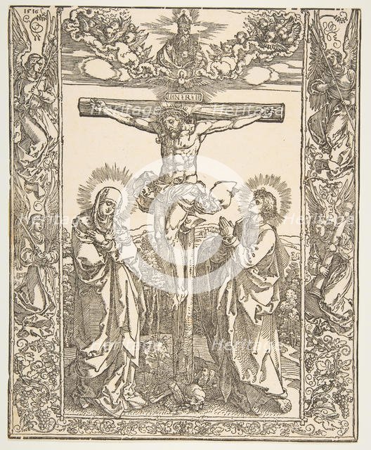 Christ on the Cross between the Virgin and Saint John, 1516. Creator: Albrecht Durer.