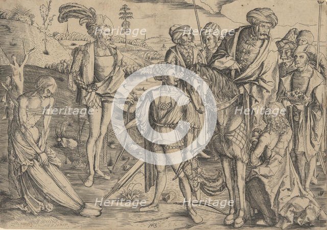 The King's Sons Shooting Their Father's Corpse, ca. 1500. Creator: Matthäus Zasinger.