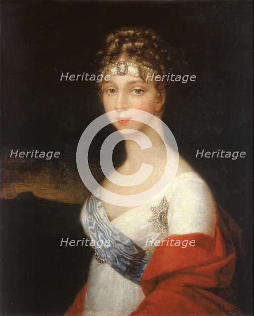 Portrait of Empress Elizabeth Alexeievna, Princess Louise of Baden (1779-1826), after 1806. Artist: Anonymous  