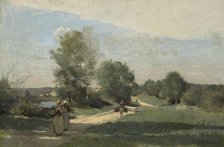 Road By The Water, c1865-70. Creator: Jean-Baptiste-Camille Corot.