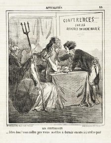 Les Conferences sur les affaires du Danemark: Dites donc? Vous n'allez pas vous mettre à..., 1864. Creator: Cham.