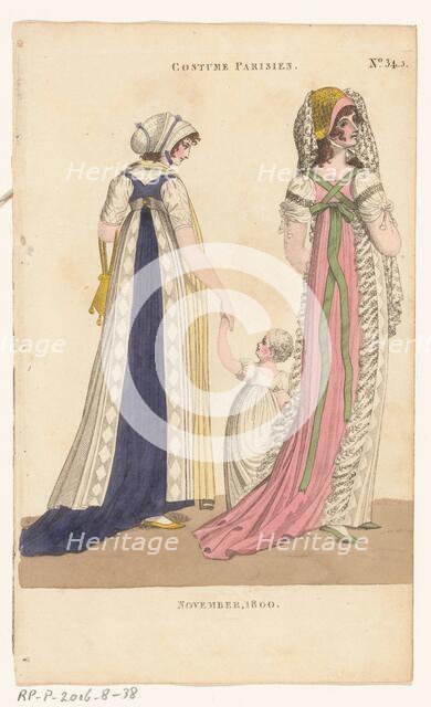 Magazine of Female Fashions of London and Paris, Costume Parisien, No 34.3, November, 1800, 1800. Creator: Unknown.