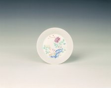 Famille rose saucer with peony and rock, Qing dynasty, Yongzheng period, China, 1723-1735. Artist: Unknown