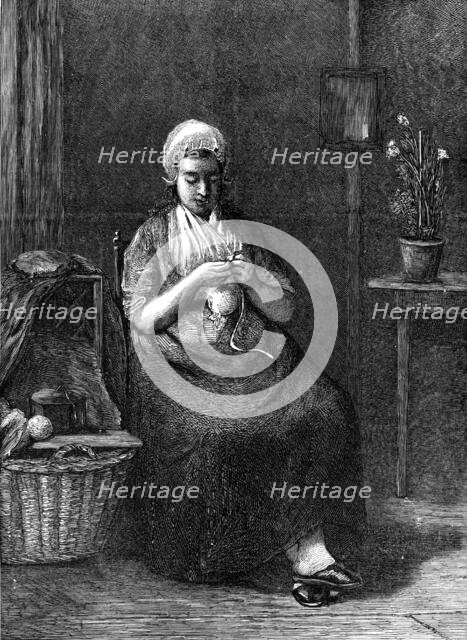 "Expectation" by J. Israels, in the Royal Academy Exhibition, 1874. Creator: Unknown.