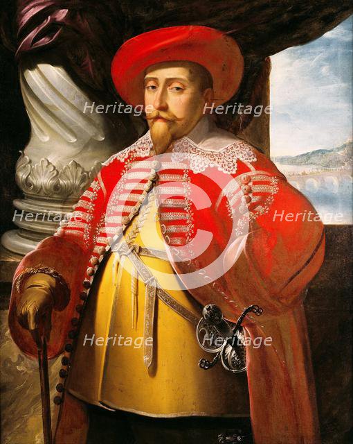 Portrait of the King Gustav II Adolf of Sweden (1594-1632), 1631-1632. Creator: Merian, Matthäus, the Elder (1593-1650).