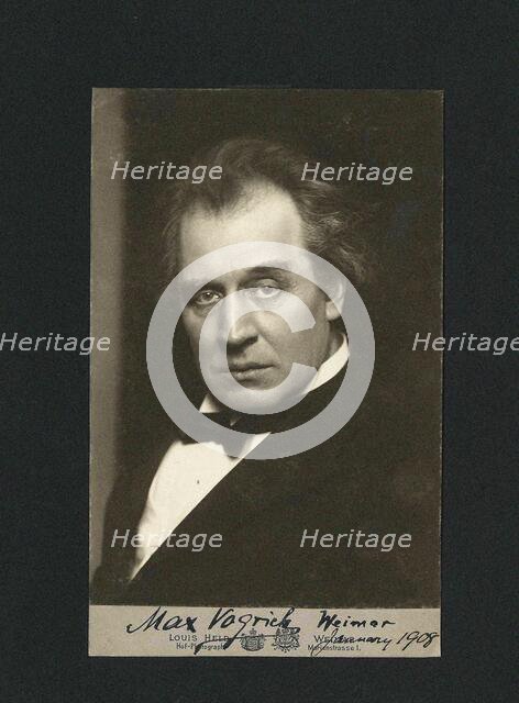 Portrait of pianist and composer Max Vogrich (1852-1916), 1908. Creator: Held, Louis (1851-1927).