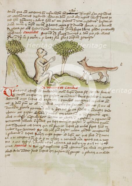 A Monkey Speaking to a Fox; Fables, third quarter of 15th century. Creator: Unknown.