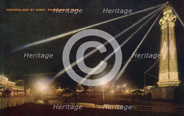 Wonderland Amusement Park by night, Minneapolis, Minnesota, USA, c1908. Artist: Unknown