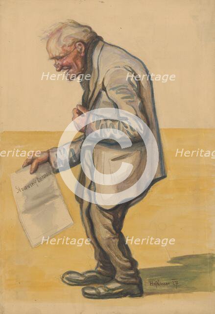 Bratislava newsboy, 1927. Creator: Arnost Hofbauer.