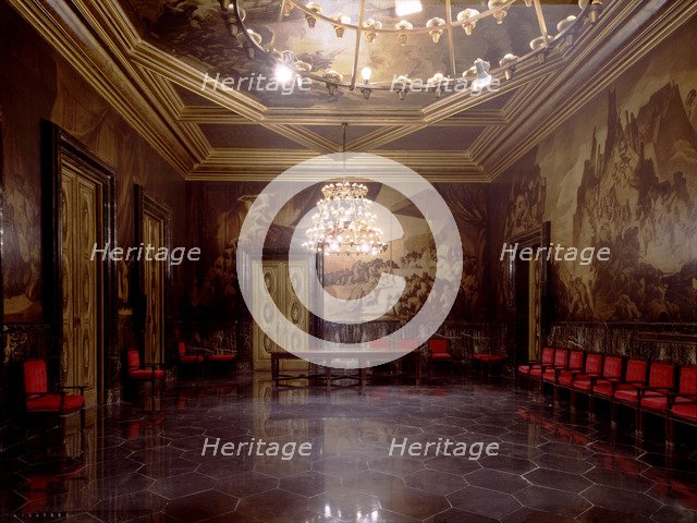 Interior of the 'Saló de les Cròniques' in the city council of Barcelona, designed by Josep Maria…