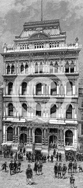 Exterior view of the New York Stock Exchange, 1885. Artist: Unknown