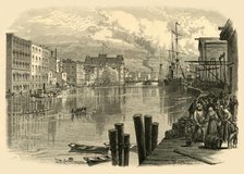 'Milwaukee River, at Milwaukee', 1874.  Creator: Alfred Waud.