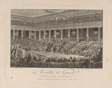 The Night of August 4, 1789 in the National Assembly, 1790. Artist: Helman, Isidore Stanislas (1743-1806/9)