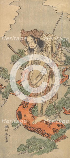 The Ninth Ichimura Uzaemon as a Samurai Warrior, ca. 1773. Creator: Shunsho.