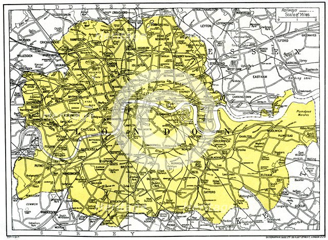 Map of London, 1924-1926. Artist: Unknown