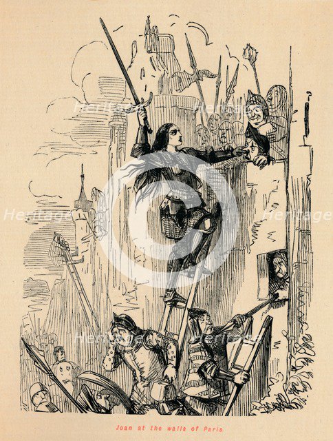 'Joan at the walls of Paris', . Creator: John Leech.