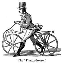 A Dandy-Horse or Draisienne of the type fashionable c1820. Artist: Unknown
