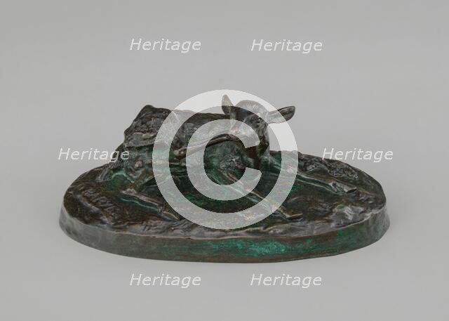 Fawn Scratching, model before 1847. Creator: Antoine-Louis Barye.