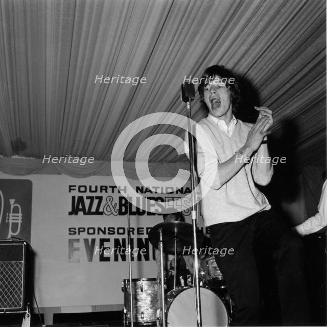 Rolling Stones - Mick Jagger, 4th National Jazz and Blues Festival, Richmond, London, 1964. Creator: Brian Foskett.