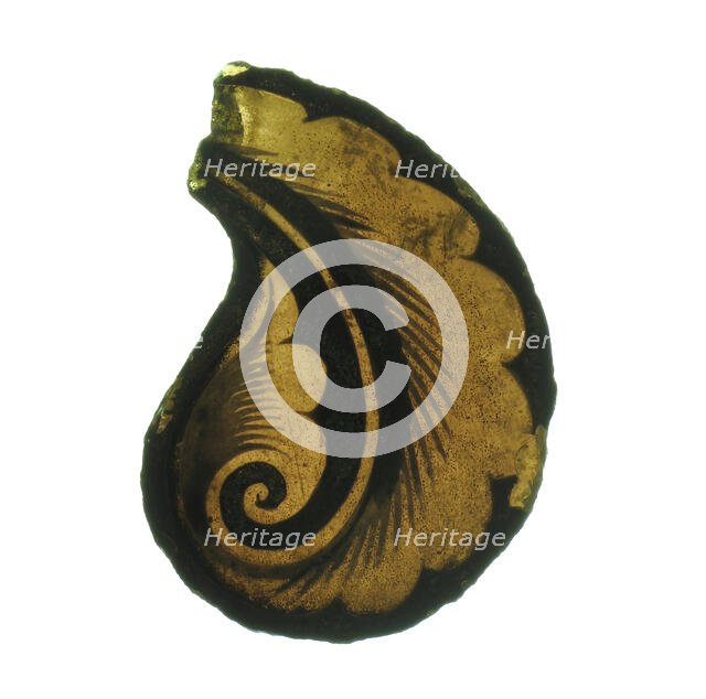 Glass Fragment, French, 12th-14th century. Creator: Unknown.