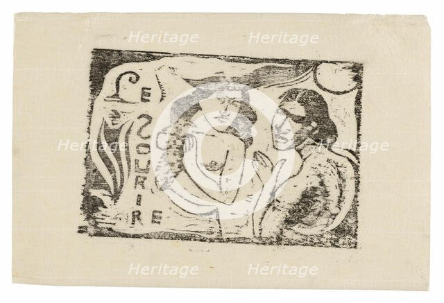 Two Women Chattering, headpiece for Le Sourire, 1900. Creator: Paul Gauguin.