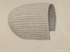 White Linen Corded Bonnet, 1935/1942. Creator: Richard Whitaker.