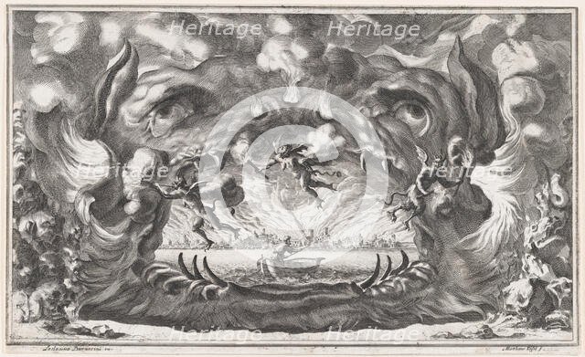 The hellmouth, set design from 'Il Pomo D'Oro', 1668. Creator: Mathäus Küsel.