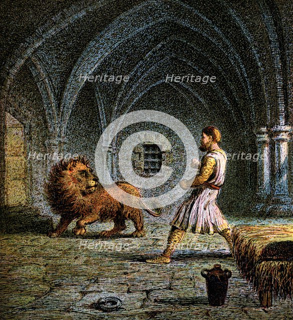 'Richard The First And A Lion', 12th century, (c1850). Artist: Unknown