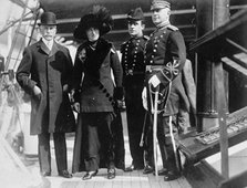 Battleship Review, E.T. Stotesbury; Lady; Dr. Grayson; Maj. Rhoads, 1912. Creator: Harris & Ewing.