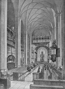 St. Thomas Church in Leipzig, Bach's grave, before 1885.