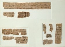 Papyri Fragments, Coptic, 7th century. Creator: Unknown.