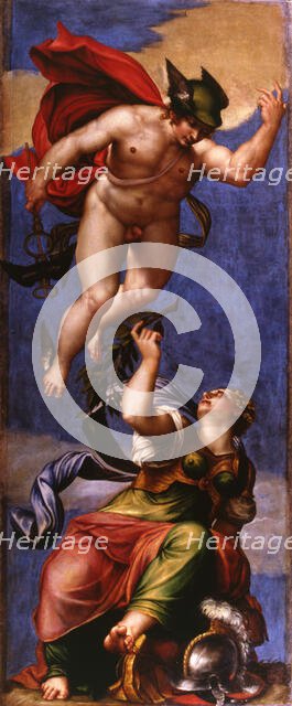 Mercury and Minerva, 1553-1554. Creator: Ponchini (Ponchino), Giovanni Battista (c. 1500-1570/71).