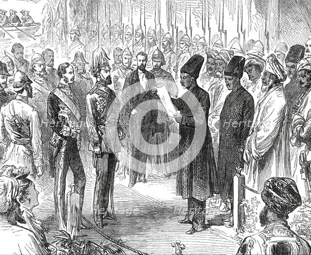 Bombay Parsees with an Address of Welcome to the Prince, 1876. Creator: Unknown.